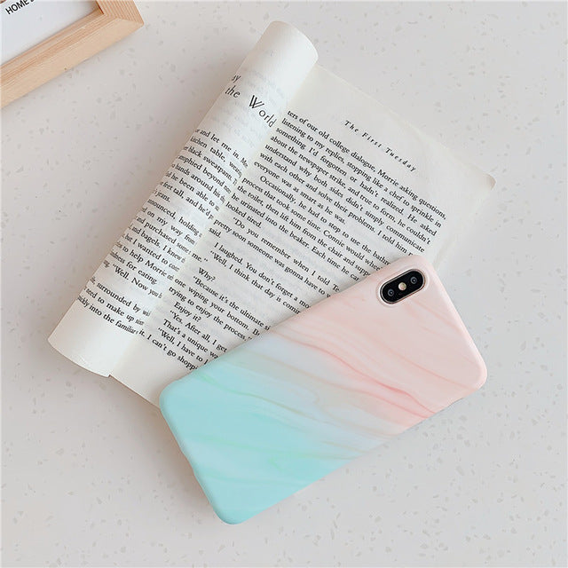 Luxury Gradient Marble Case For iphone XS Max XR X Soft Back Cover For iphone 7 plus 8 6s 6 Phone Cases With Cute Stand Holder