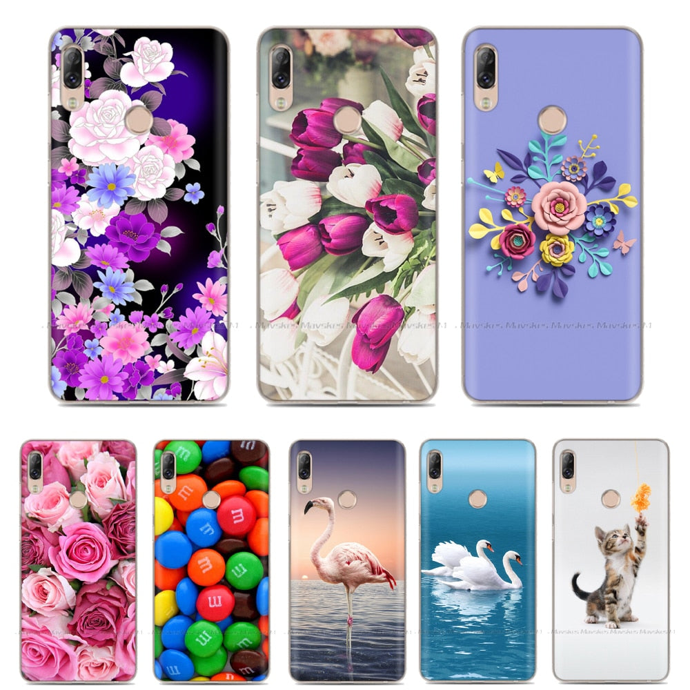 Soft TPU Case For Lenovo K5 Pro Case Back Cover Lady Painting Case Floral Phone Cases For Lenovo K 5 PRO Flower Cute Cat Coque