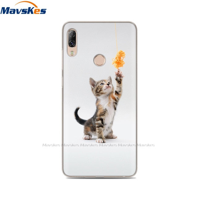 Soft TPU Case For Lenovo K5 Pro Case Back Cover Lady Painting Case Floral Phone Cases For Lenovo K 5 PRO Flower Cute Cat Coque