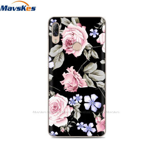 Soft TPU Case For Lenovo K5 Pro Case Back Cover Lady Painting Case Floral Phone Cases For Lenovo K 5 PRO Flower Cute Cat Coque