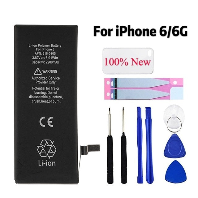 Orignial Mobile Phone Battery For iPhone 6S 6 5 SE 5S 7 Replacement Batterie 0 Cycle Battery For iPhone 6S Tool Sticker Case