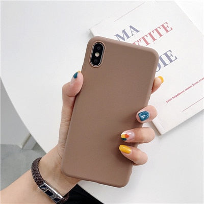 Luxury Thin Soft Color Phone Case for iPhone 7 8 6 6s plus 5 5s SE Case Silicone Back Cover Capa for iPhone X Xs 11 Pro Max XR