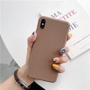 Luxury Thin Soft Color Phone Case for iPhone 7 8 6 6s plus 5 5s SE Case Silicone Back Cover Capa for iPhone X Xs 11 Pro Max XR
