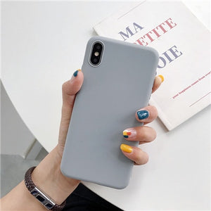 Luxury Thin Soft Color Phone Case for iPhone 7 8 6 6s plus 5 5s SE Case Silicone Back Cover Capa for iPhone X Xs 11 Pro Max XR