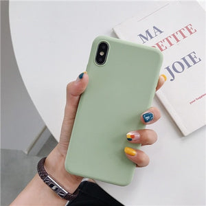 Luxury Thin Soft Color Phone Case for iPhone 7 8 6 6s plus 5 5s SE Case Silicone Back Cover Capa for iPhone X Xs 11 Pro Max XR