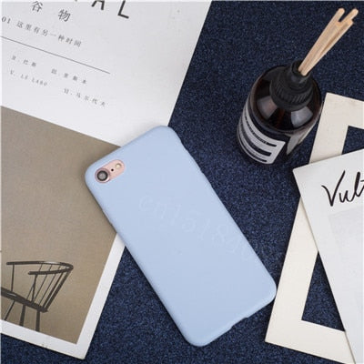 Luxury Thin Soft Color Phone Case for iPhone 7 8 6 6s plus 5 5s SE Case Silicone Back Cover Capa for iPhone X Xs 11 Pro Max XR