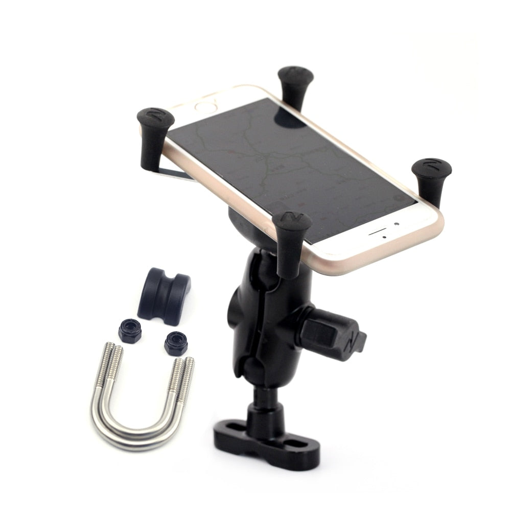GPS Navigation Mobile Phone Mount Bracket X-Grip Holder Motorcycle Accessories Universal for 22mm 7/8" / 28mm 1 1/8" Handlebar