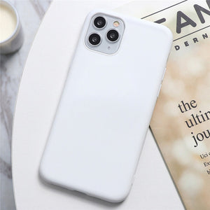 White Black Matte Coque For iPhone 11 Pro Xs Max XR X 10 5 5S SE 2020 6 6S 7 8 Plus TPU Back Cover For iPhone 7 Plus Phone Case