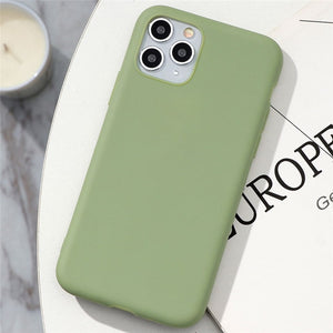 White Black Matte Coque For iPhone 11 Pro Xs Max XR X 10 5 5S SE 2020 6 6S 7 8 Plus TPU Back Cover For iPhone 7 Plus Phone Case