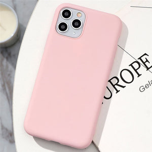 White Black Matte Coque For iPhone 11 Pro Xs Max XR X 10 5 5S SE 2020 6 6S 7 8 Plus TPU Back Cover For iPhone 7 Plus Phone Case