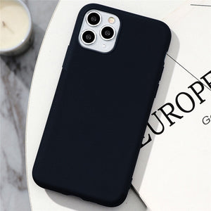 White Black Matte Coque For iPhone 11 Pro Xs Max XR X 10 5 5S SE 2020 6 6S 7 8 Plus TPU Back Cover For iPhone 7 Plus Phone Case