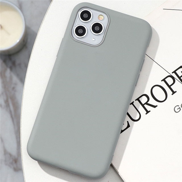 White Black Matte Coque For iPhone 11 Pro Xs Max XR X 10 5 5S SE 2020 6 6S 7 8 Plus TPU Back Cover For iPhone 7 Plus Phone Case