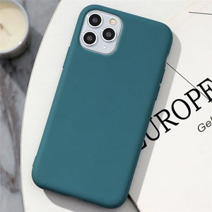 White Black Matte Coque For iPhone 11 Pro Xs Max XR X 10 5 5S SE 2020 6 6S 7 8 Plus TPU Back Cover For iPhone 7 Plus Phone Case