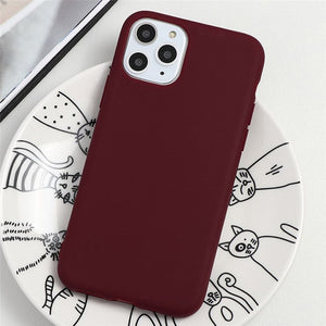 White Black Matte Coque For iPhone 11 Pro Xs Max XR X 10 5 5S SE 2020 6 6S 7 8 Plus TPU Back Cover For iPhone 7 Plus Phone Case