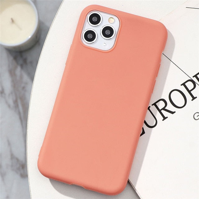 White Black Matte Coque For iPhone 11 Pro Xs Max XR X 10 5 5S SE 2020 6 6S 7 8 Plus TPU Back Cover For iPhone 7 Plus Phone Case