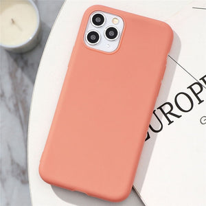 White Black Matte Coque For iPhone 11 Pro Xs Max XR X 10 5 5S SE 2020 6 6S 7 8 Plus TPU Back Cover For iPhone 7 Plus Phone Case