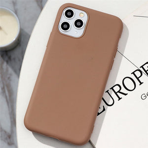 White Black Matte Coque For iPhone 11 Pro Xs Max XR X 10 5 5S SE 2020 6 6S 7 8 Plus TPU Back Cover For iPhone 7 Plus Phone Case