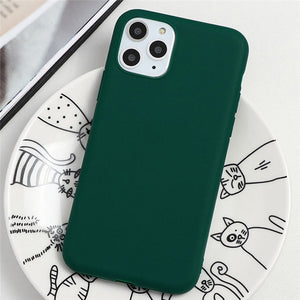 White Black Matte Coque For iPhone 11 Pro Xs Max XR X 10 5 5S SE 2020 6 6S 7 8 Plus TPU Back Cover For iPhone 7 Plus Phone Case