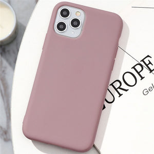 White Black Matte Coque For iPhone 11 Pro Xs Max XR X 10 5 5S SE 2020 6 6S 7 8 Plus TPU Back Cover For iPhone 7 Plus Phone Case