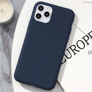 White Black Matte Coque For iPhone 11 Pro Xs Max XR X 10 5 5S SE 2020 6 6S 7 8 Plus TPU Back Cover For iPhone 7 Plus Phone Case
