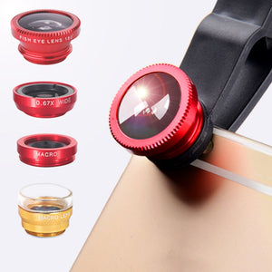 Orsda phone lens fisheye lens 0.67x wide-angle zoom lens fisheye lens 6x macro lens camera kit (with clip lens) for smartphones