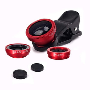 Orsda phone lens fisheye lens 0.67x wide-angle zoom lens fisheye lens 6x macro lens camera kit (with clip lens) for smartphones