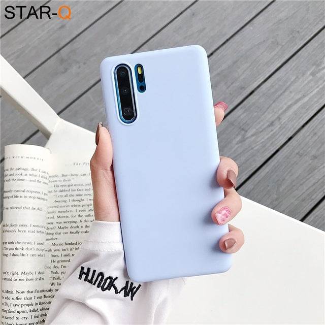 candy color silicone phone case for huawei p30 lite pro p20 lite p10 p smart plus z 2019 2018 matte soft tpu back cover