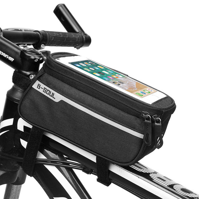 Waterproof Bicycle Bag Nylon Bike Cyling Cell Mobile Phone Bag Case 5.5'' 6'' Bicycle Panniers Frame Front Tube Bags Accessories