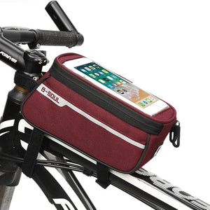 Waterproof Bicycle Bag Nylon Bike Cyling Cell Mobile Phone Bag Case 5.5'' 6'' Bicycle Panniers Frame Front Tube Bags Accessories