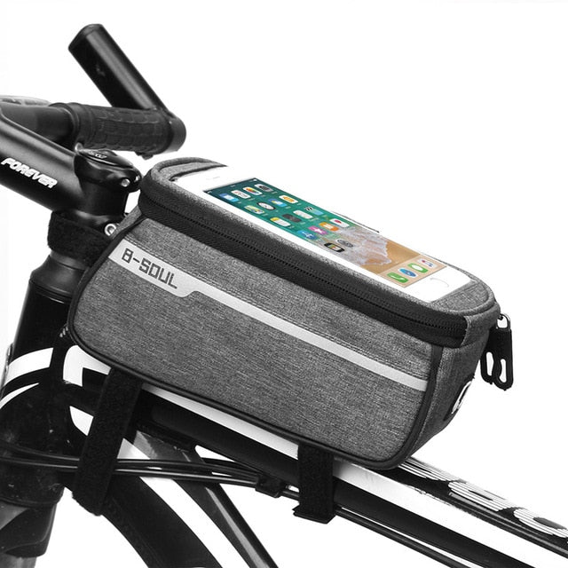Waterproof Bicycle Bag Nylon Bike Cyling Cell Mobile Phone Bag Case 5.5'' 6'' Bicycle Panniers Frame Front Tube Bags Accessories