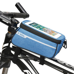 Waterproof Bicycle Bag Nylon Bike Cyling Cell Mobile Phone Bag Case 5.5'' 6'' Bicycle Panniers Frame Front Tube Bags Accessories