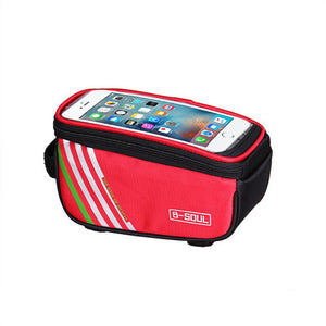 Waterproof Bicycle Bag Nylon Bike Cyling Cell Mobile Phone Bag Case 5.5'' 6'' Bicycle Panniers Frame Front Tube Bags Accessories