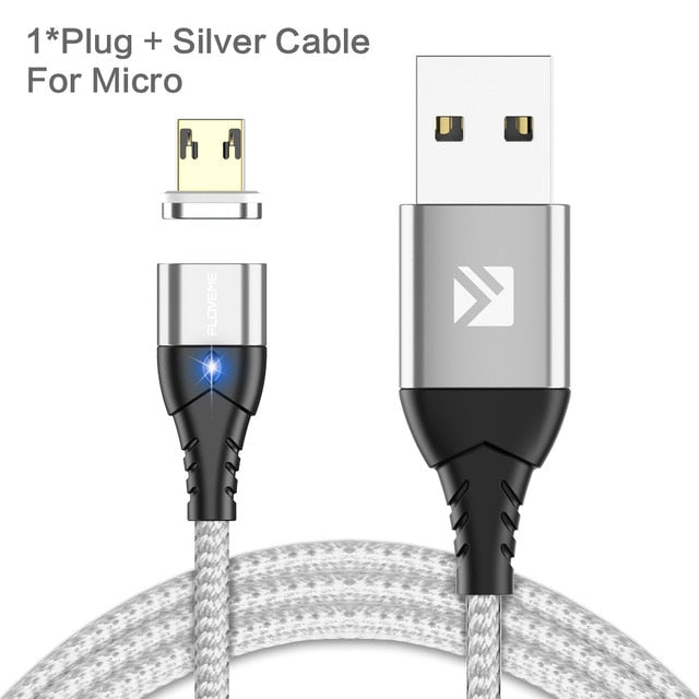 FLOVEME Magnetic Cable Micro USB Type C For iPhone Lighting Cable 1M 3A Fast Charging Wire Type-C Magnet Charger Phone Cable