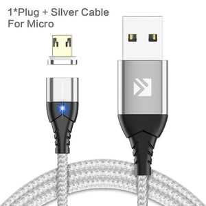 FLOVEME Magnetic Cable Micro USB Type C For iPhone Lighting Cable 1M 3A Fast Charging Wire Type-C Magnet Charger Phone Cable