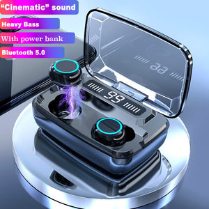 Wireless Earphones Bluetooth V5.0 TWS Wireless Bluetooth Headphones LED Display With 3300mAh Power Bank Headsets With Microphone