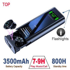 G02 TWS 5.0 Bluetooth 9D Stereo Earphone Wireless Earphones IPX7 Waterproof Earphones 3300mAh LED Smart Power Bank Phone Holder
