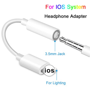 Adapter Cables for IOS 12 11 10 9 8 on iPhone AUX Audio Earphone Converter for iPhone to 3.5mm Adapters Headphone Jack Cable