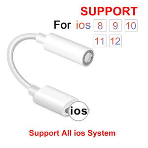 Adapter Cables for IOS 12 11 10 9 8 on iPhone AUX Audio Earphone Converter for iPhone to 3.5mm Adapters Headphone Jack Cable