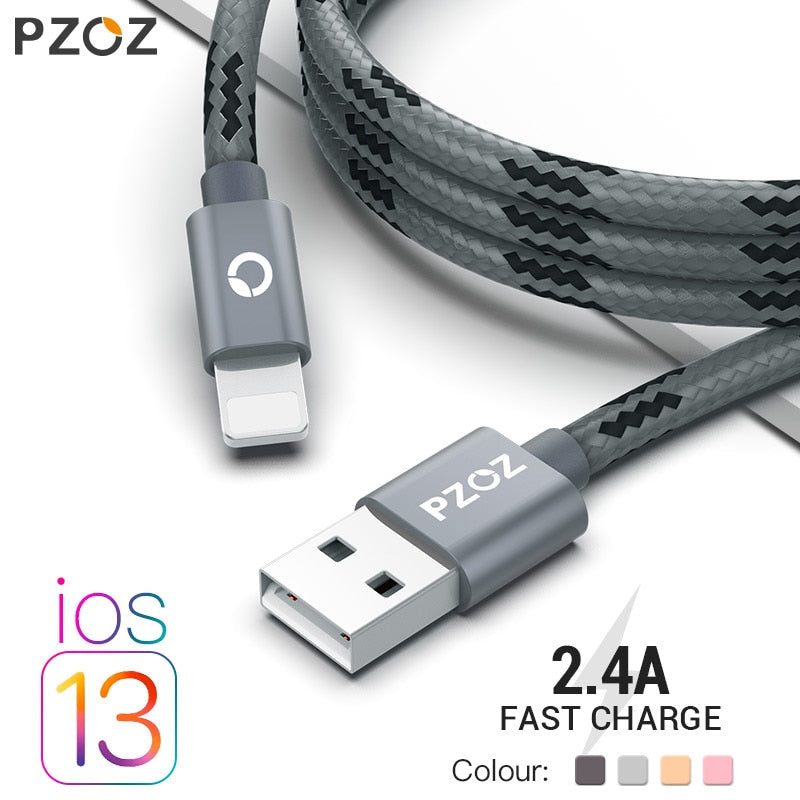 PZOZ Usb Cable For iphone cable 11 pro max Xs Xr X SE 2 8 7 6 plus 6s 5s ipad air mini 4 fast charging cables For iphone charger