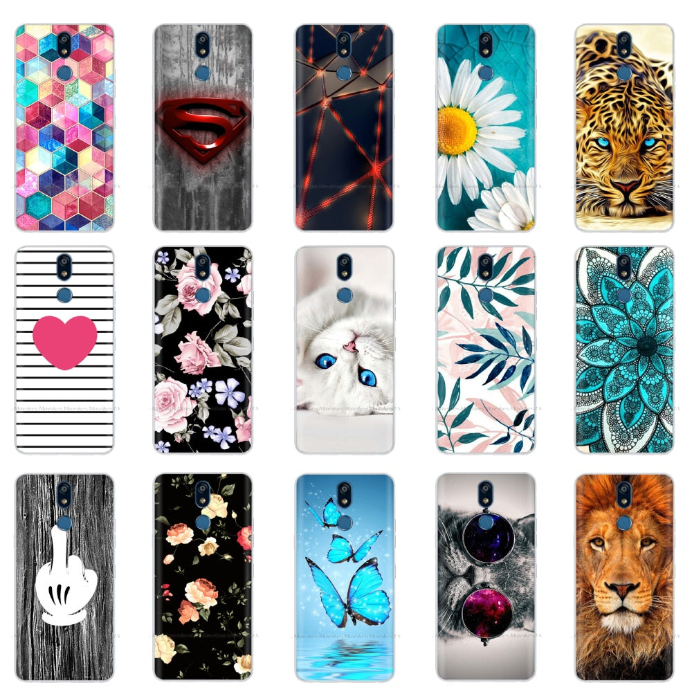 For LG K40 K 40 Case 2019 Cartoon Fashion Silicone Soft TPU Back Cover Coque For LG K40 Phone Cases Cute Flower Cat Lady Fundas
