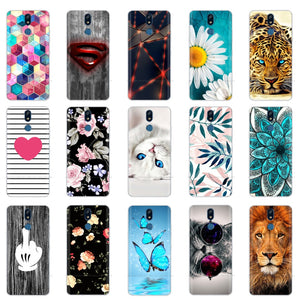 For LG K40 K 40 Case 2019 Cartoon Fashion Silicone Soft TPU Back Cover Coque For LG K40 Phone Cases Cute Flower Cat Lady Fundas