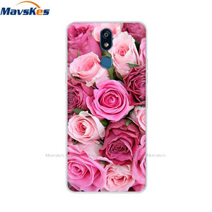 For LG K40 K 40 Case 2019 Cartoon Fashion Silicone Soft TPU Back Cover Coque For LG K40 Phone Cases Cute Flower Cat Lady Fundas