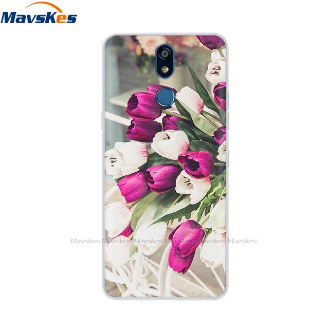 For LG K40 K 40 Case 2019 Cartoon Fashion Silicone Soft TPU Back Cover Coque For LG K40 Phone Cases Cute Flower Cat Lady Fundas