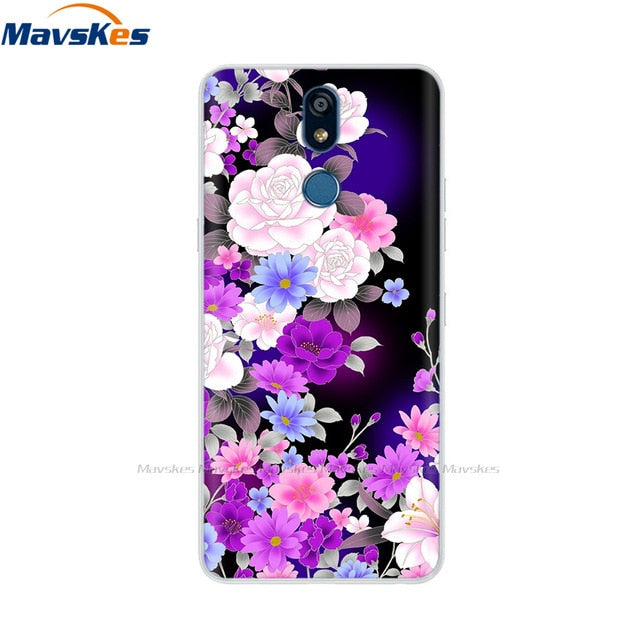 For LG K40 K 40 Case 2019 Cartoon Fashion Silicone Soft TPU Back Cover Coque For LG K40 Phone Cases Cute Flower Cat Lady Fundas