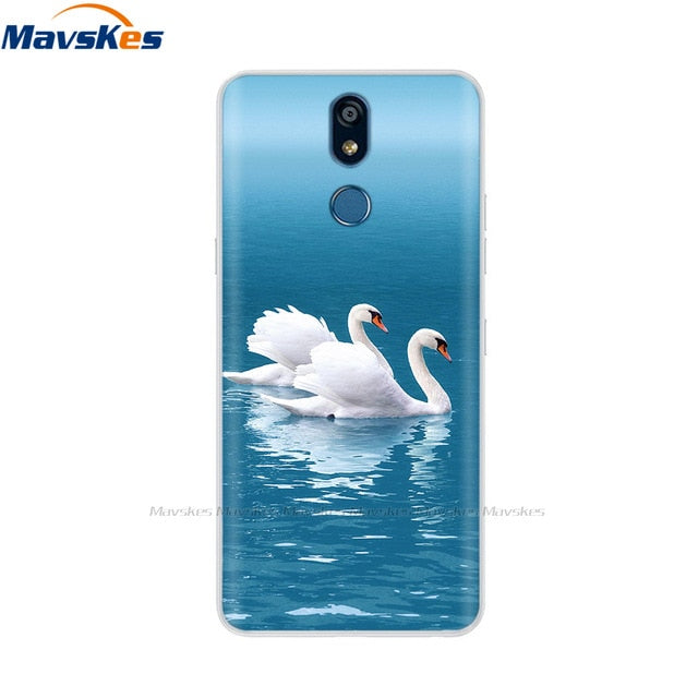 For LG K40 K 40 Case 2019 Cartoon Fashion Silicone Soft TPU Back Cover Coque For LG K40 Phone Cases Cute Flower Cat Lady Fundas