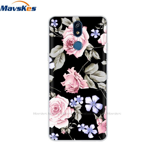 For LG K40 K 40 Case 2019 Cartoon Fashion Silicone Soft TPU Back Cover Coque For LG K40 Phone Cases Cute Flower Cat Lady Fundas