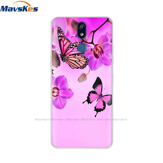 For LG K40 K 40 Case 2019 Cartoon Fashion Silicone Soft TPU Back Cover Coque For LG K40 Phone Cases Cute Flower Cat Lady Fundas