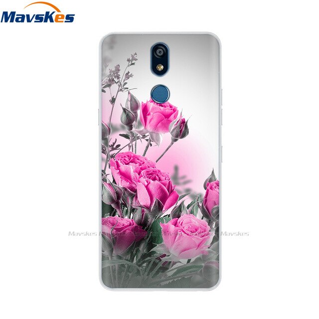 For LG K40 K 40 Case 2019 Cartoon Fashion Silicone Soft TPU Back Cover Coque For LG K40 Phone Cases Cute Flower Cat Lady Fundas