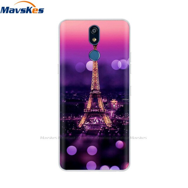 For LG K40 K 40 Case 2019 Cartoon Fashion Silicone Soft TPU Back Cover Coque For LG K40 Phone Cases Cute Flower Cat Lady Fundas