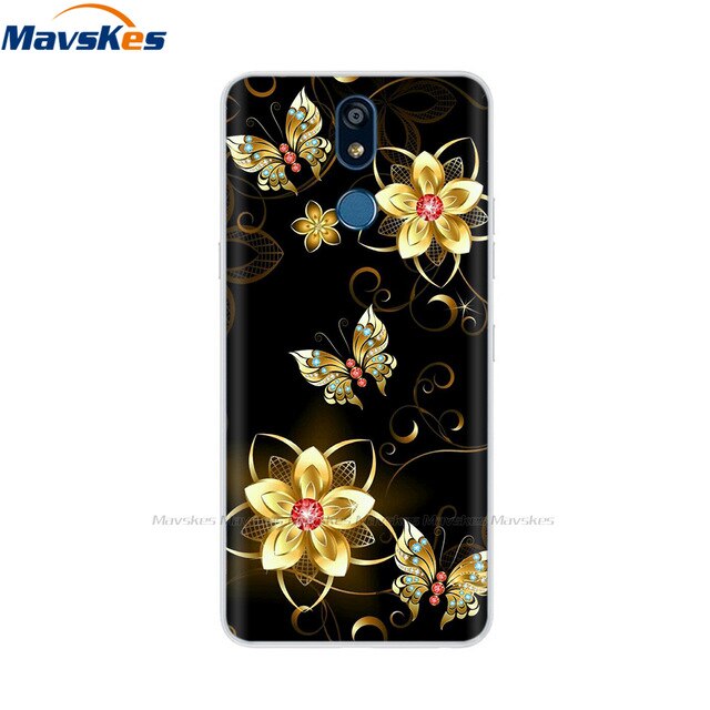 For LG K40 K 40 Case 2019 Cartoon Fashion Silicone Soft TPU Back Cover Coque For LG K40 Phone Cases Cute Flower Cat Lady Fundas